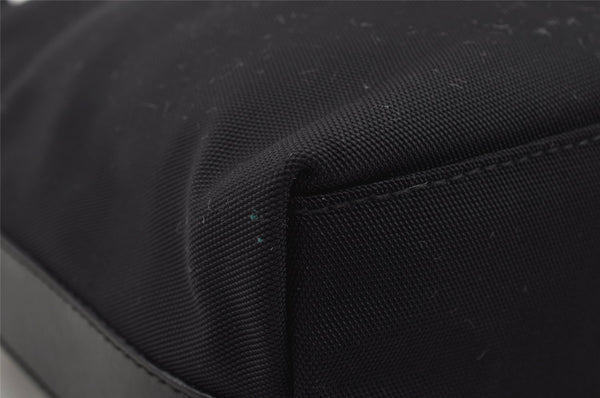 Authentic GUCCI Vintage Shoulder Hand Bag Purse Nylon Leather Black 1734J