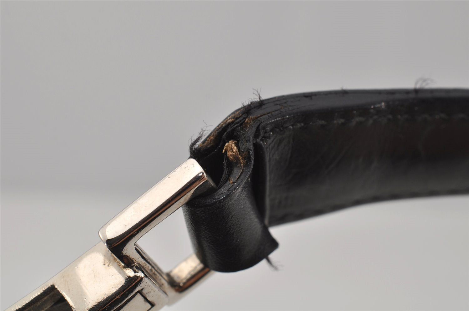 Authentic GUCCI Vintage Shoulder Hand Bag Purse Nylon Leather Black 1734J