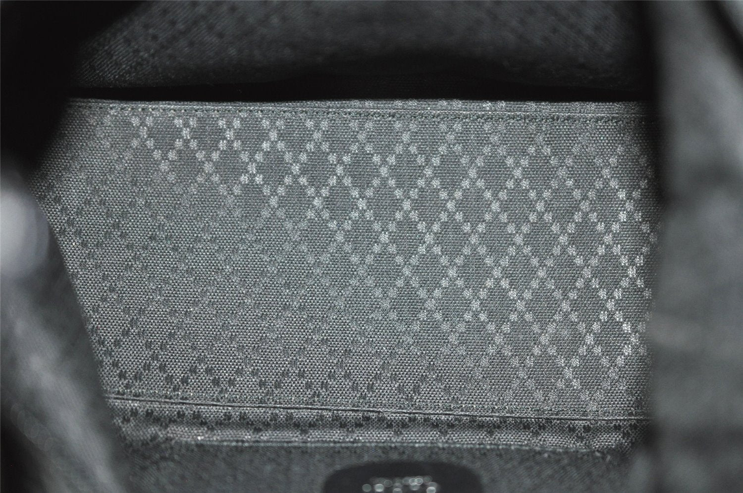 Authentic GUCCI Vintage Shoulder Hand Bag Purse Nylon Leather Black 1734J