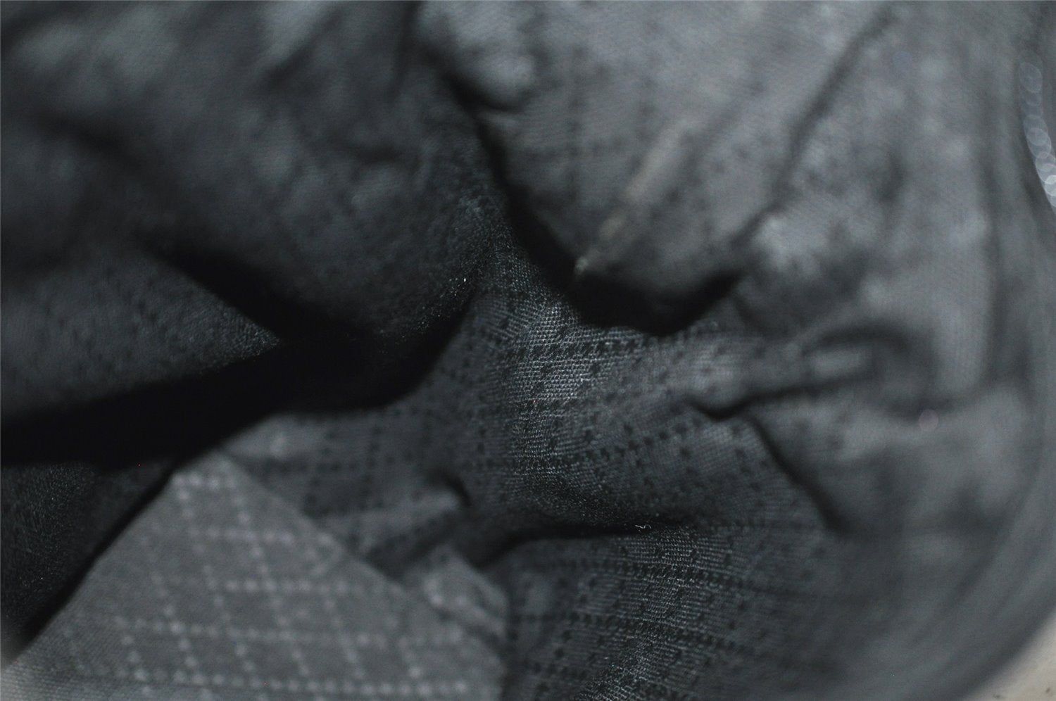 Authentic GUCCI Vintage Shoulder Hand Bag Purse Nylon Leather Black 1734J