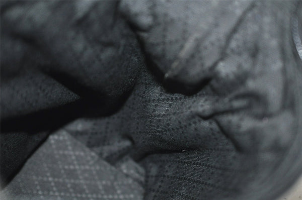 Authentic GUCCI Vintage Shoulder Hand Bag Purse Nylon Leather Black 1734J