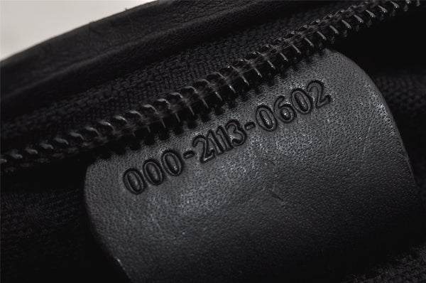 Authentic GUCCI Vintage Shoulder Hand Bag Purse Nylon Leather Black 1734J