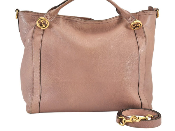 Authentic GUCCI Vintage Miss GG 2Way Shoulder Tote Bag Leather 323675 Pink 1734K