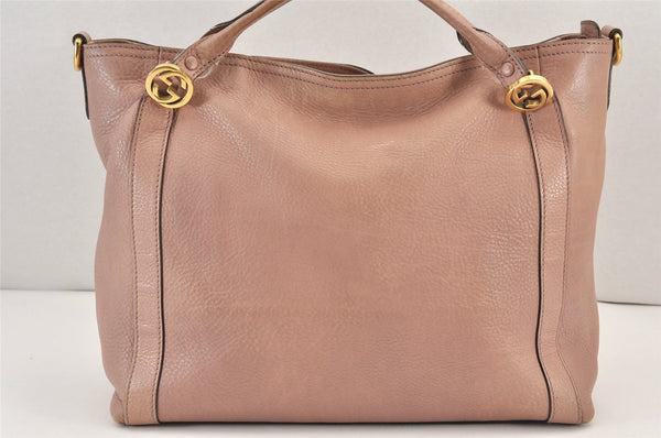 Authentic GUCCI Vintage Miss GG 2Way Shoulder Tote Bag Leather 323675 Pink 1734K