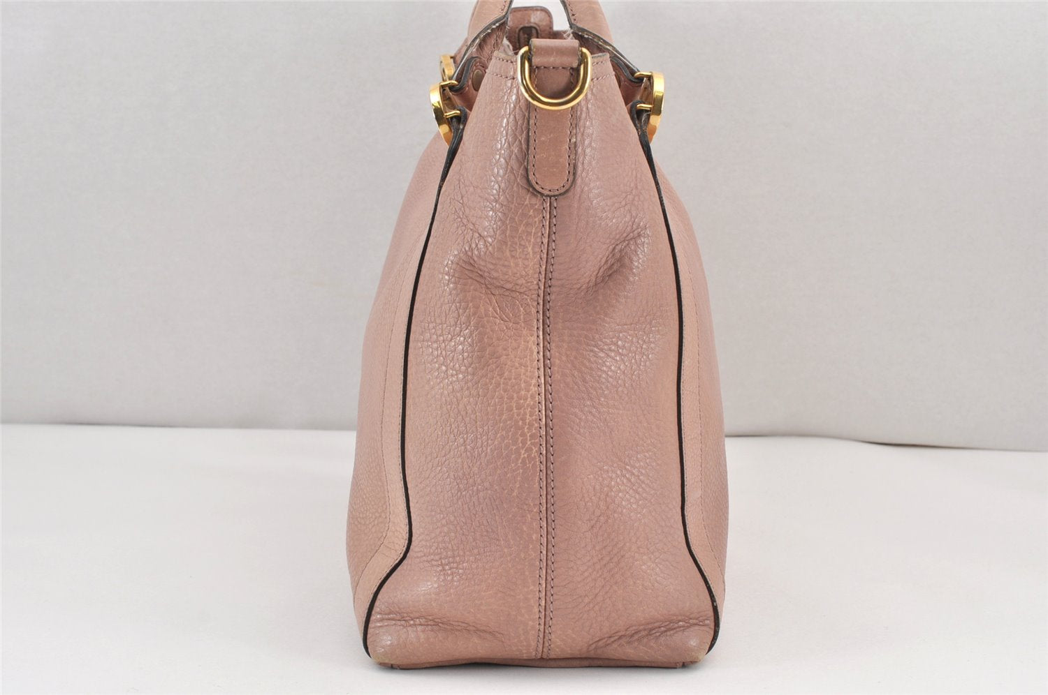 Authentic GUCCI Vintage Miss GG 2Way Shoulder Tote Bag Leather 323675 Pink 1734K