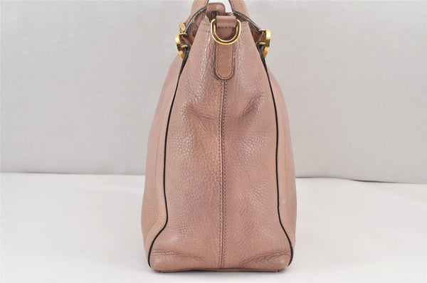 Authentic GUCCI Vintage Miss GG 2Way Shoulder Tote Bag Leather 323675 Pink 1734K