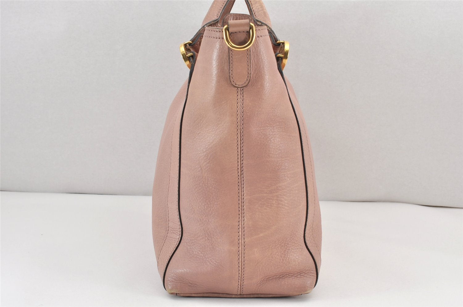 Authentic GUCCI Vintage Miss GG 2Way Shoulder Tote Bag Leather 323675 Pink 1734K