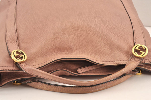 Authentic GUCCI Vintage Miss GG 2Way Shoulder Tote Bag Leather 323675 Pink 1734K