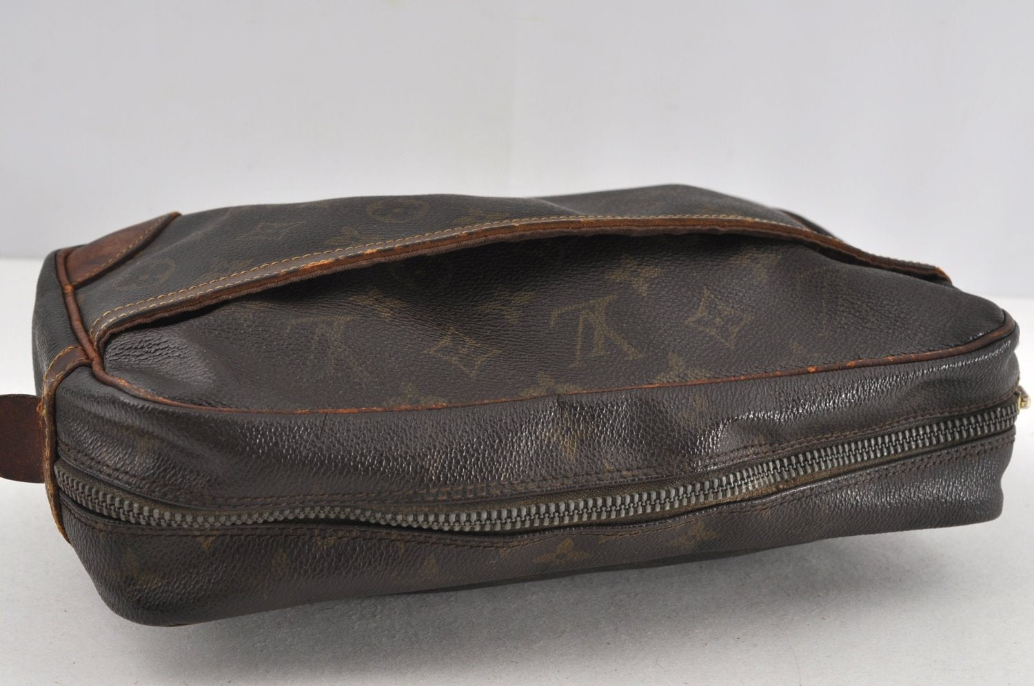 Authentic Louis Vuitton Monogram Compiegne 28 Clutch Hand Bag M51845 Junk 1735J