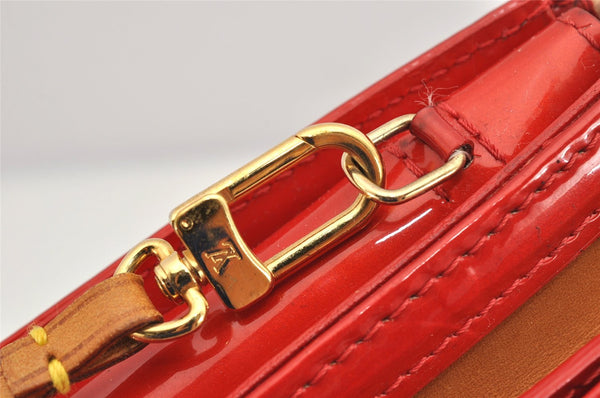 Authentic Louis Vuitton Vernis Mott Shoulder Hand Bag Purse Red M91137 LV 1735K