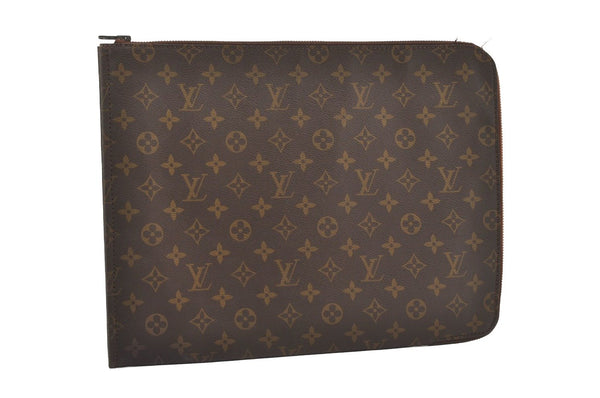 Authentic Louis Vuitton Monogram Poche Documents Document Case Old Model 1736J