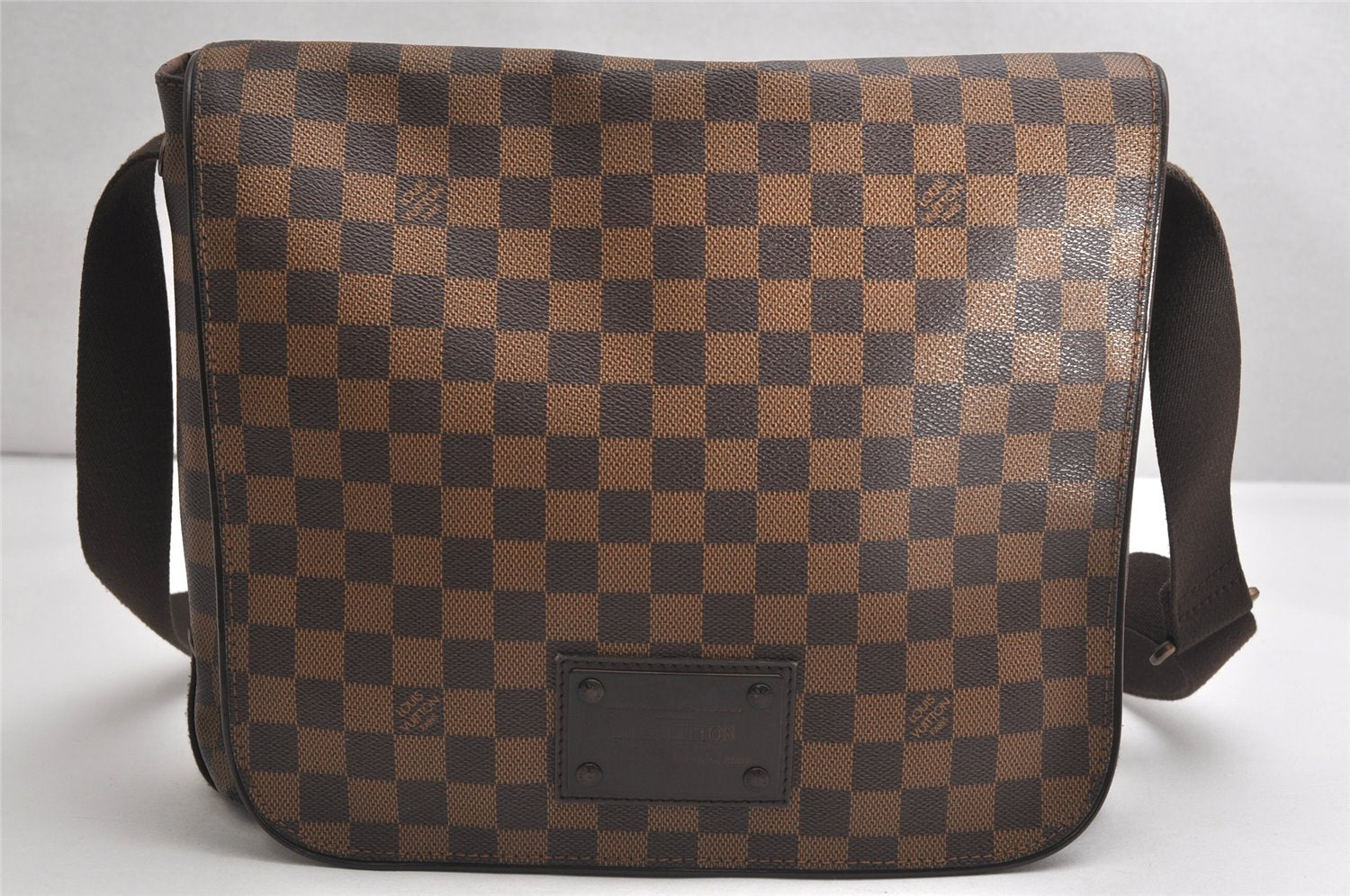 Authentic Louis Vuitton Damier Brooklyn MM Shoulder Cross Bag N51211 LV 1736K