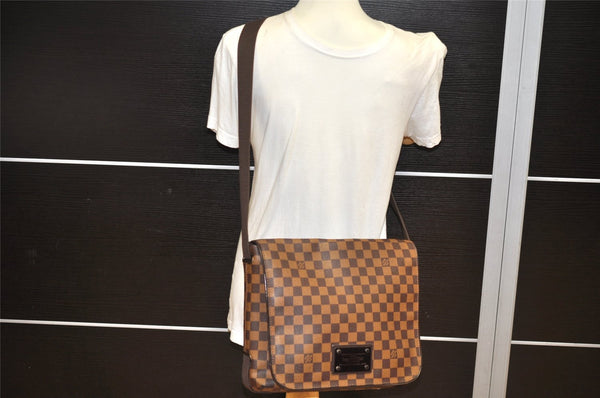 Authentic Louis Vuitton Damier Brooklyn MM Shoulder Cross Bag N51211 LV 1736K
