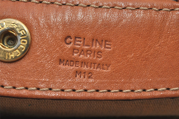Authentic CELINE Macadam Blason Shoulder Tote Bag PVC Leather Brown 1737I