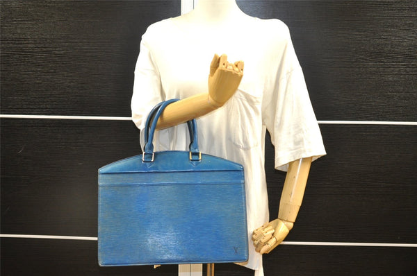 Authentic Louis Vuitton Epi Riviera Hand Bag Blue M48185 LV 1738I