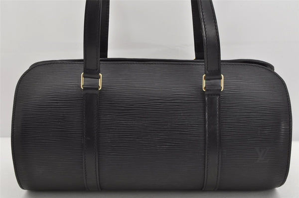 Authentic Louis Vuitton Epi Soufflot Black Hand Bag M52222 LV 1740K