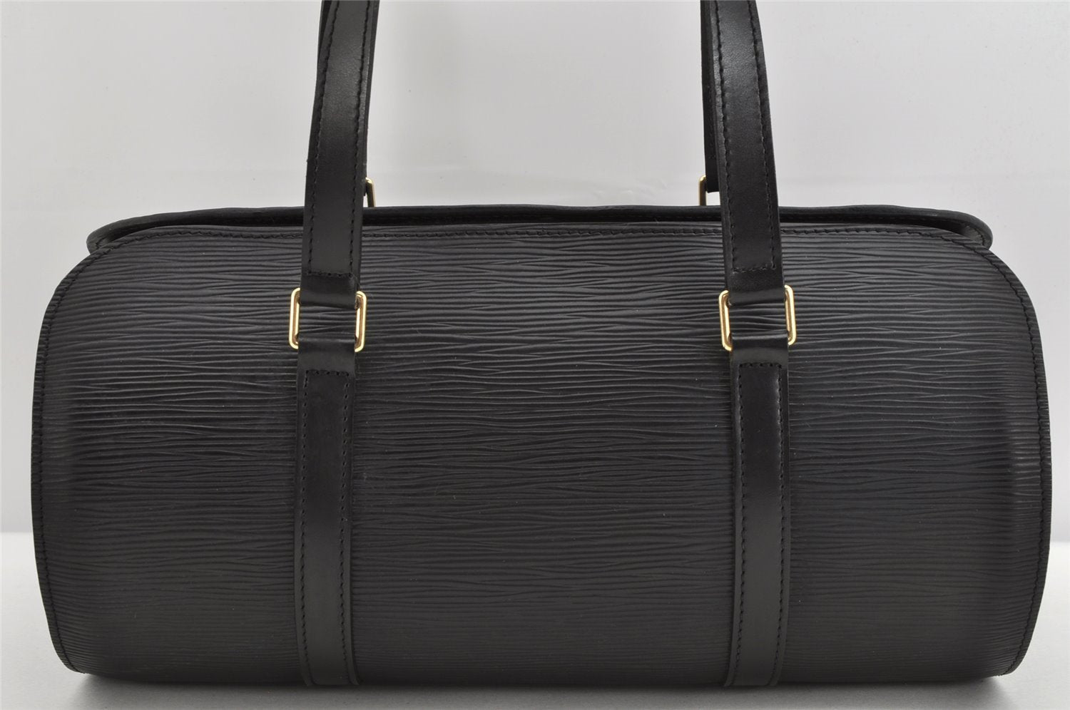 Authentic Louis Vuitton Epi Soufflot Black Hand Bag M52222 LV 1740K