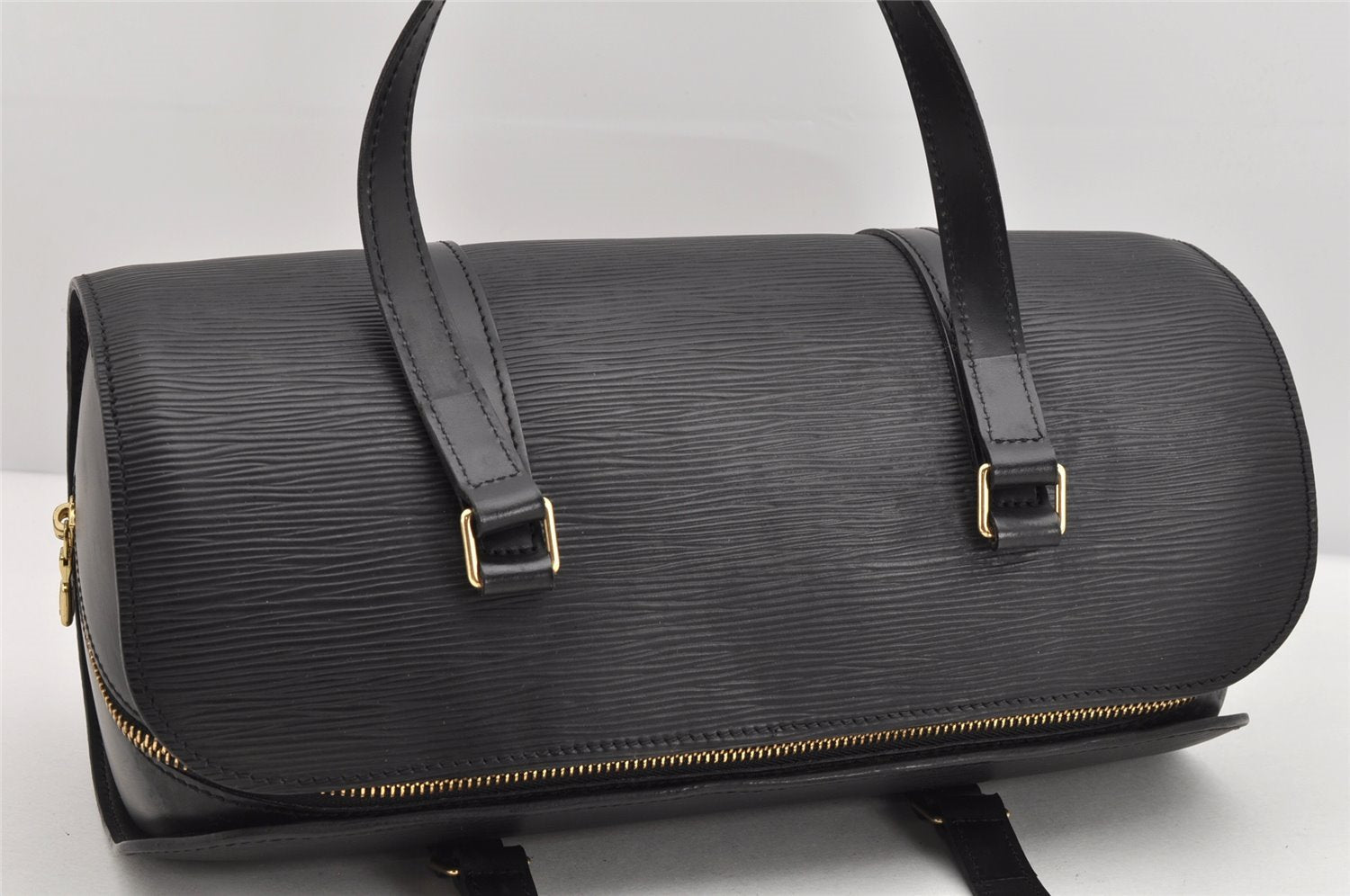 Authentic Louis Vuitton Epi Soufflot Black Hand Bag M52222 LV 1740K