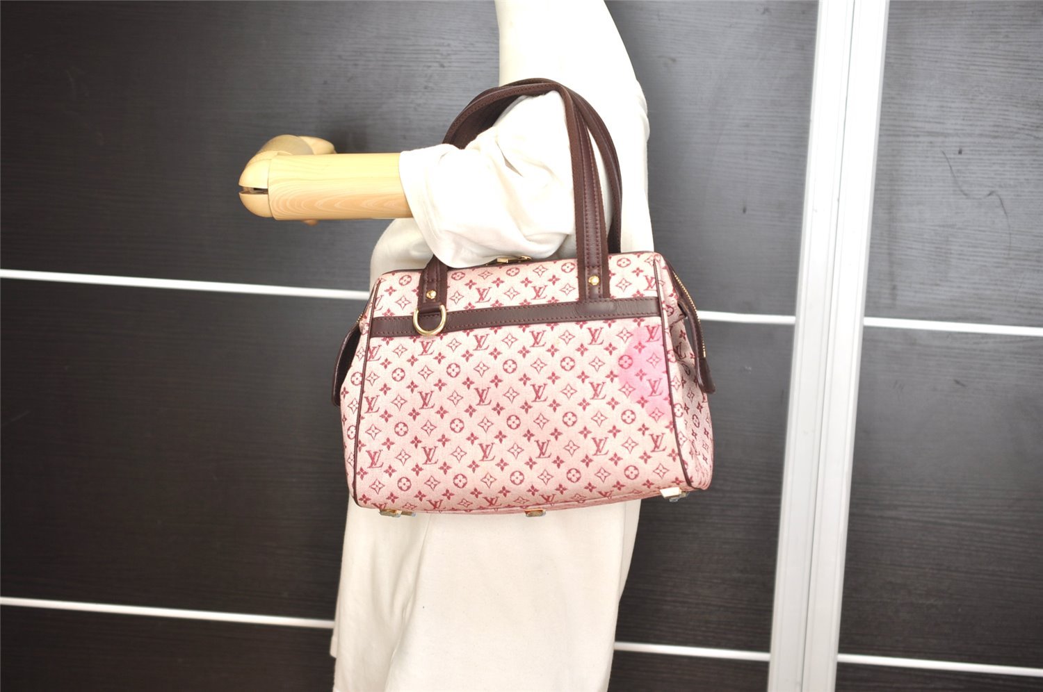 Authentic Louis Vuitton Monogram Mini Josephine PM Hand Bag Pink M92216 LV 1743I