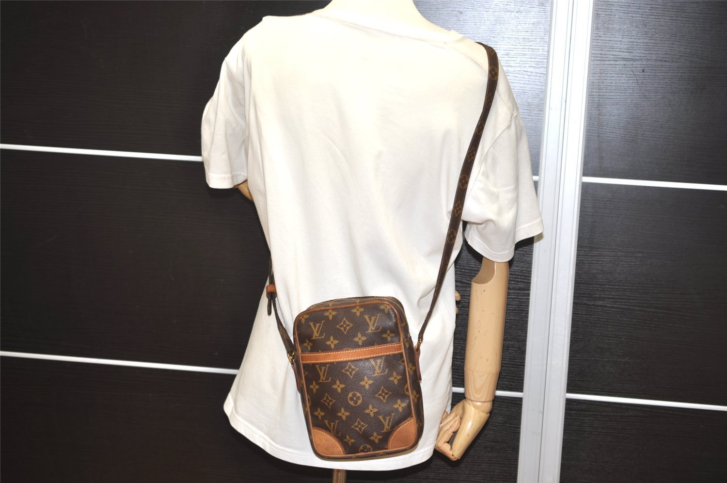 Authentic Louis Vuitton Monogram Danube Shoulder Cross Body Bag M45266 LV 1744I