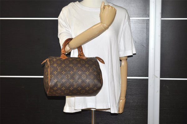 Authentic Louis Vuitton Monogram Speedy 25 Boston Hand Bag M41528 LV 1745I