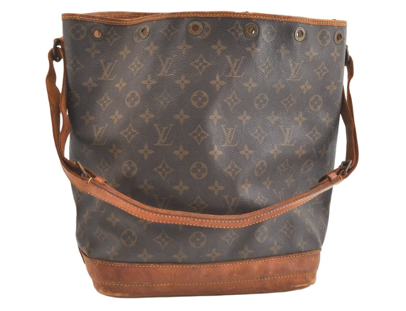 Authentic Louis Vuitton Monogram Noe Shoulder Drawstring Bag M42224 LV 1745K