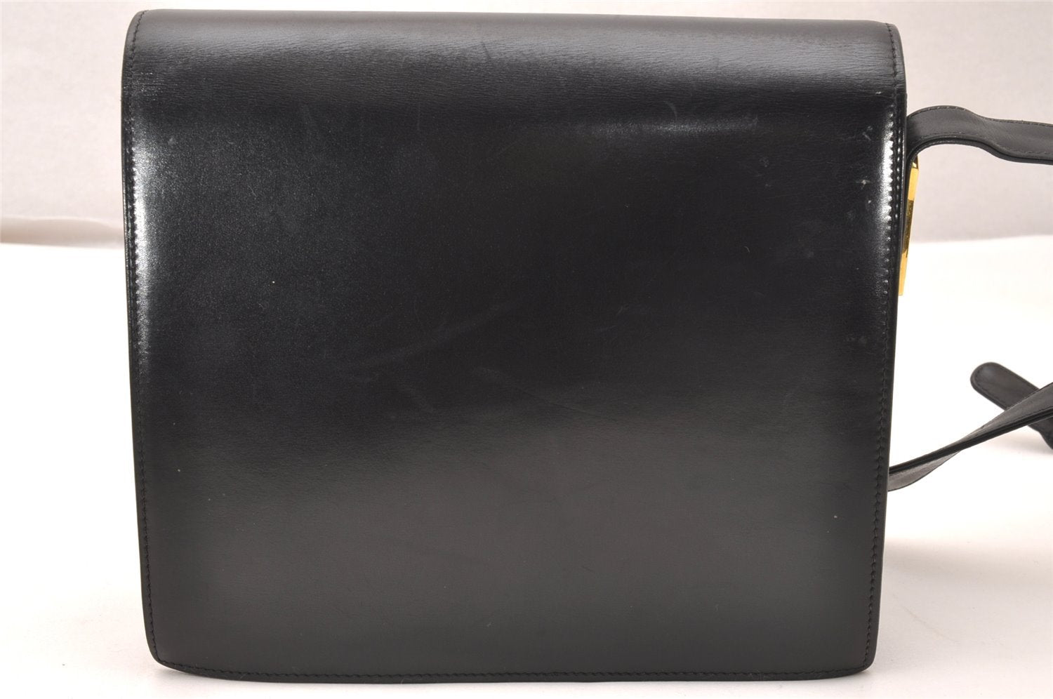 Authentic GUCCI Web Sherry Line Horsebit Shoulder Bag Leather Black Junk 1747J
