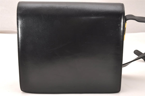 Authentic GUCCI Web Sherry Line Horsebit Shoulder Bag Leather Black Junk 1747J