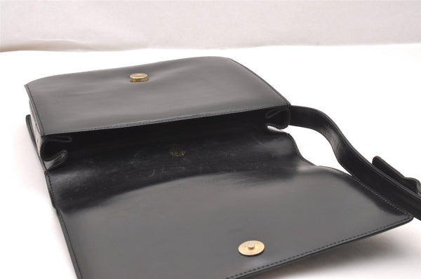 Authentic GUCCI Web Sherry Line Horsebit Shoulder Bag Leather Black Junk 1747J