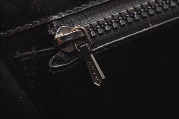 Authentic GUCCI Web Sherry Line Horsebit Shoulder Bag Leather Black Junk 1747J