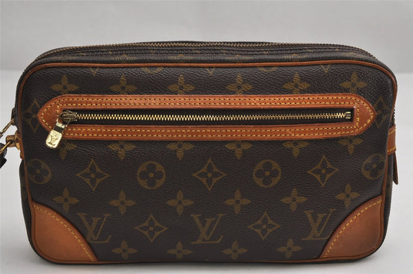 Authentic Louis Vuitton Monogram Marly Dragonne GM M51825 Clutch Hand Bag 1750K