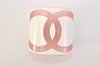 Authentic CHANEL Bangle CC Logos CoCo Mark Bracelet Plastic Pink White Box 1755L