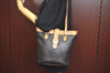 Authentic Christian Dior Honeycomb Shoulder Tote Bag PVC Leather Black 1756I