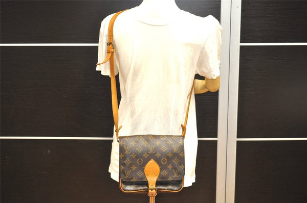 Authentic Louis Vuitton Monogram Cartouchiere MM M51253 Shoulder Cross Bag 1757I