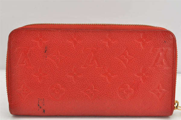 Auth Louis Vuitton Monogram Empreinte Portefeuille Secret Long Wallet Red 1758K