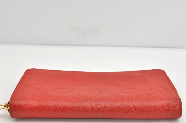 Auth Louis Vuitton Monogram Empreinte Portefeuille Secret Long Wallet Red 1758K