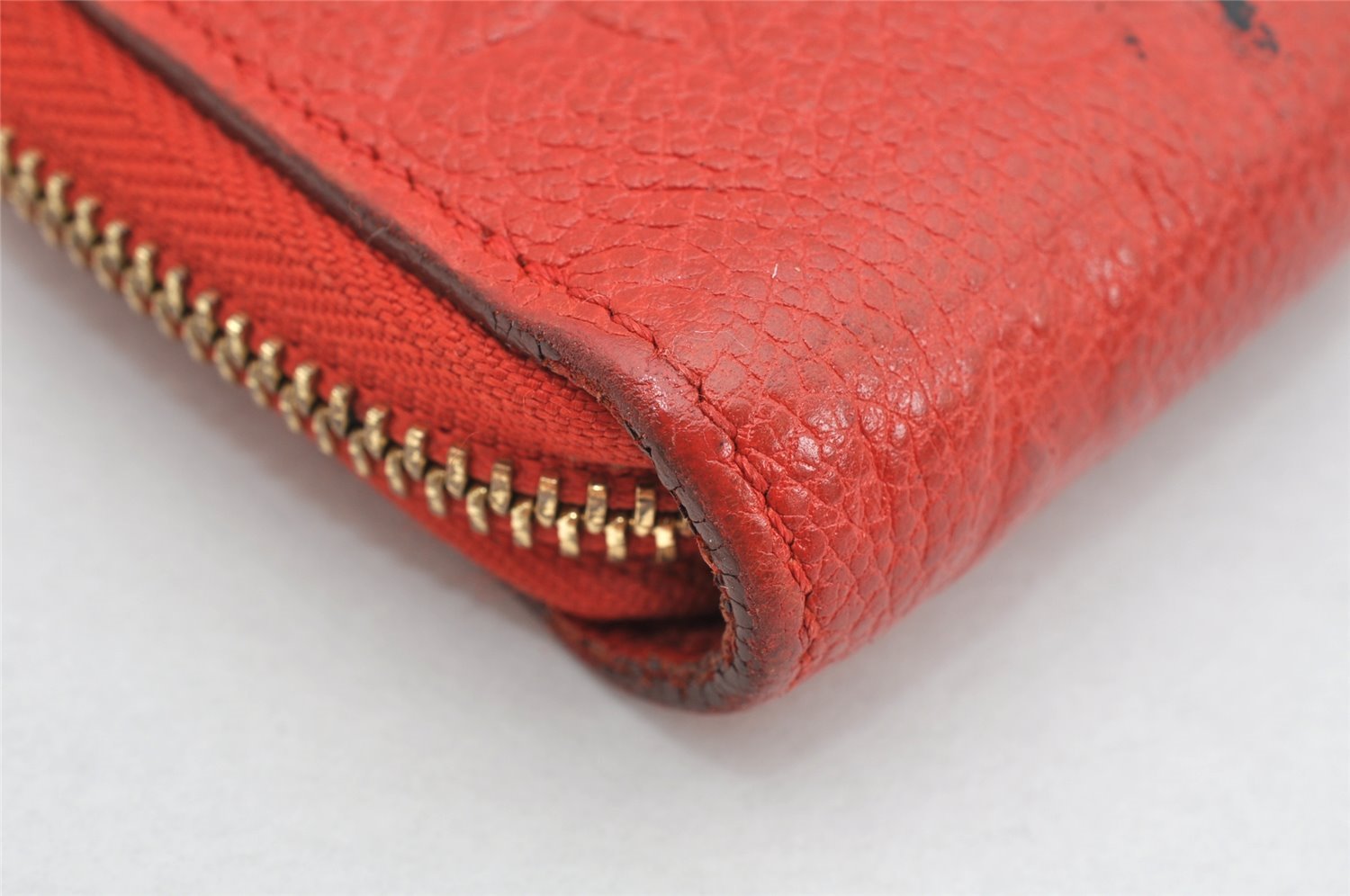 Auth Louis Vuitton Monogram Empreinte Portefeuille Secret Long Wallet Red 1758K