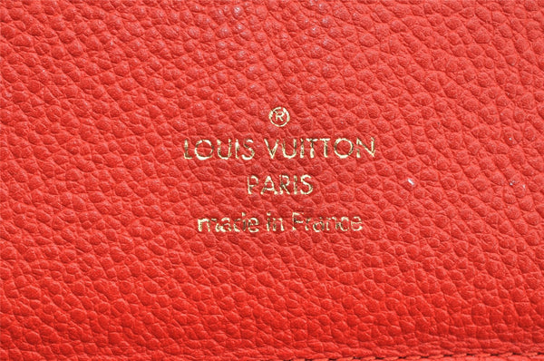 Auth Louis Vuitton Monogram Empreinte Portefeuille Secret Long Wallet Red 1758K