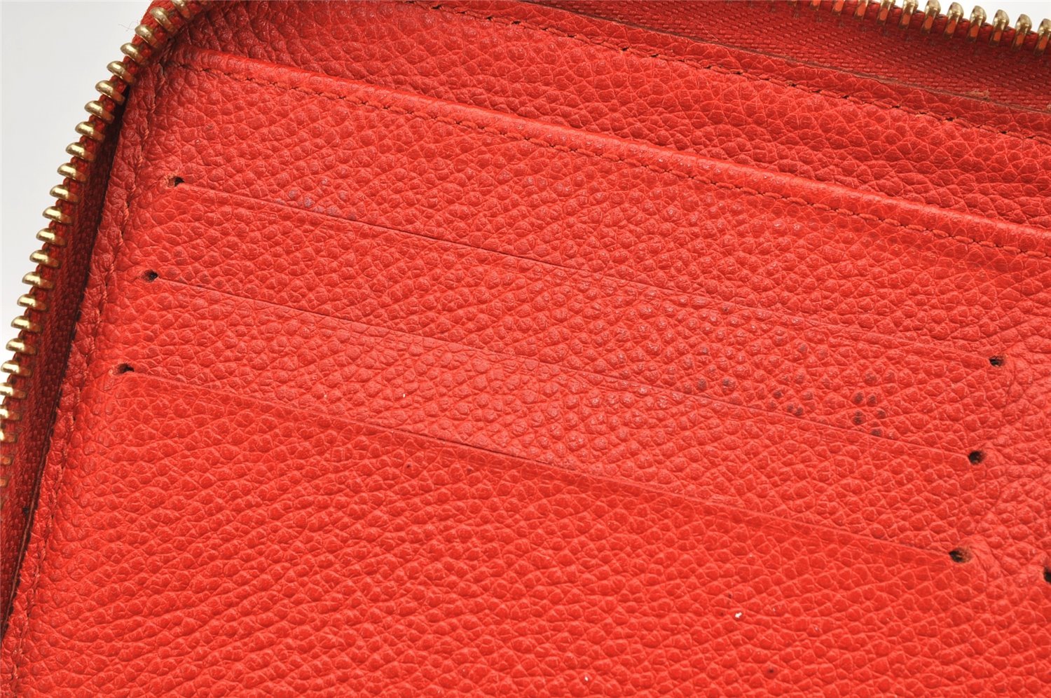 Auth Louis Vuitton Monogram Empreinte Portefeuille Secret Long Wallet Red 1758K