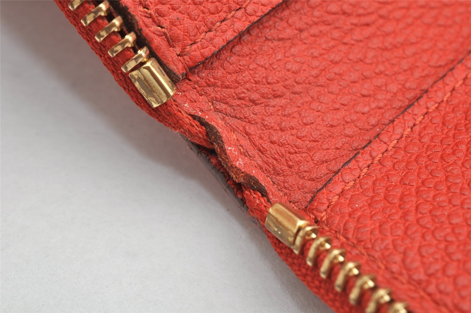 Auth Louis Vuitton Monogram Empreinte Portefeuille Secret Long Wallet Red 1758K