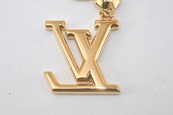 Authentic Louis Vuitton Porte Cles LV Facet Charm Key Ring Gold M65216 Box 1758L