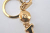 Authentic Louis Vuitton Porte Cles LV Facet Charm Key Ring Gold M65216 Box 1758L