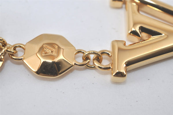 Authentic Louis Vuitton Porte Cles LV Facet Charm Key Ring Gold M65216 Box 1758L