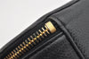 Authentic CHANEL Vintage Caviar Skin CC Logo Cosmetic Pouch Purse Black 1759K