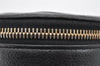Authentic CHANEL Vintage Caviar Skin CC Logo Cosmetic Pouch Purse Black 1759K