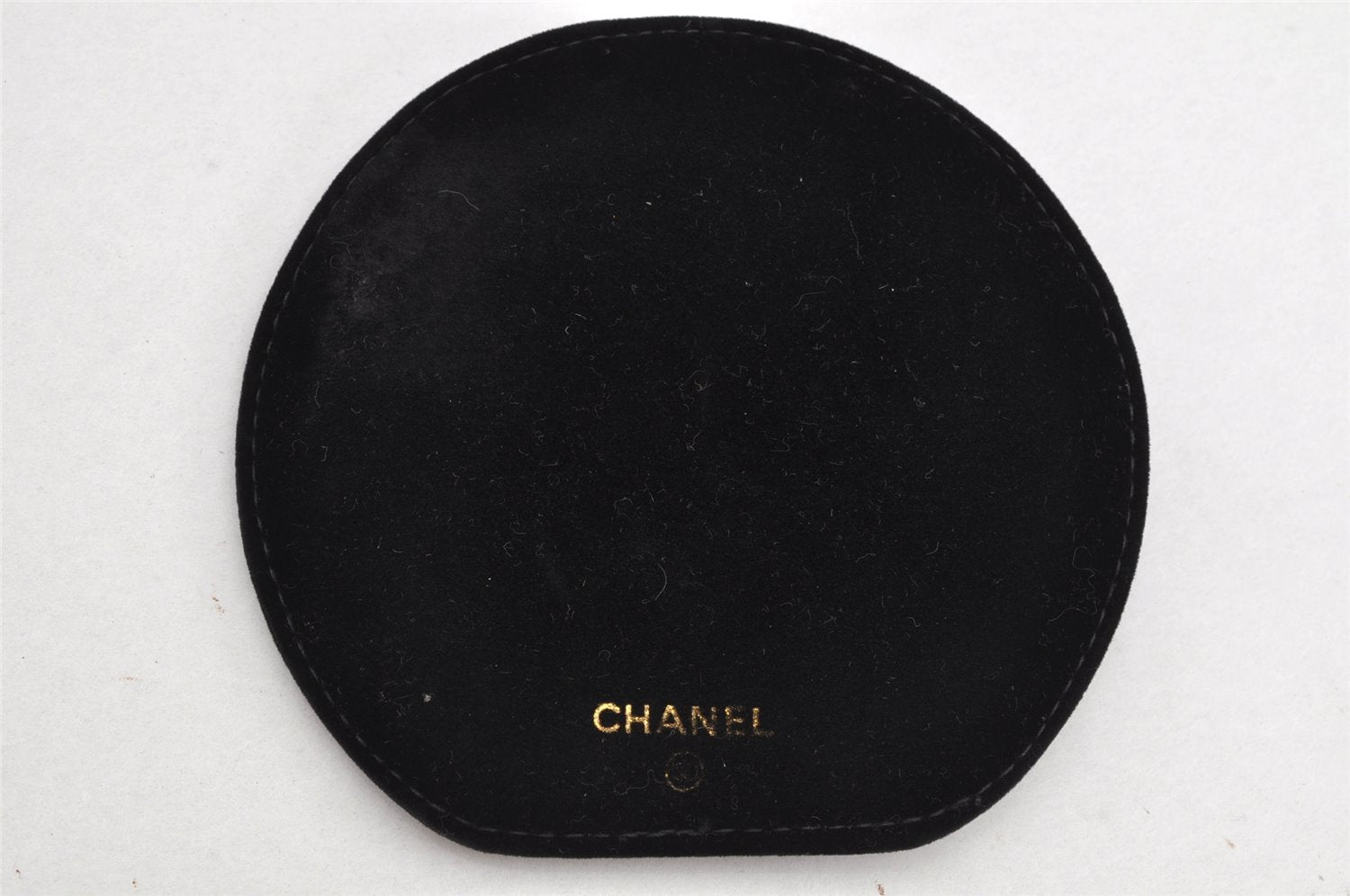 Authentic CHANEL Vintage Caviar Skin CC Logo Cosmetic Pouch Purse Black 1759K