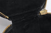 Authentic CHANEL Vintage Caviar Skin CC Logo Cosmetic Pouch Purse Black 1759K