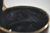 Authentic CHANEL Vintage Caviar Skin CC Logo Cosmetic Pouch Purse Black 1759K