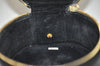 Authentic CHANEL Vintage Caviar Skin CC Logo Cosmetic Pouch Purse Black 1759K