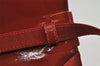 Authentic Salvatore Ferragamo Vara Ribbon Leather Canvas 2Way Hand Bag Red 1760I